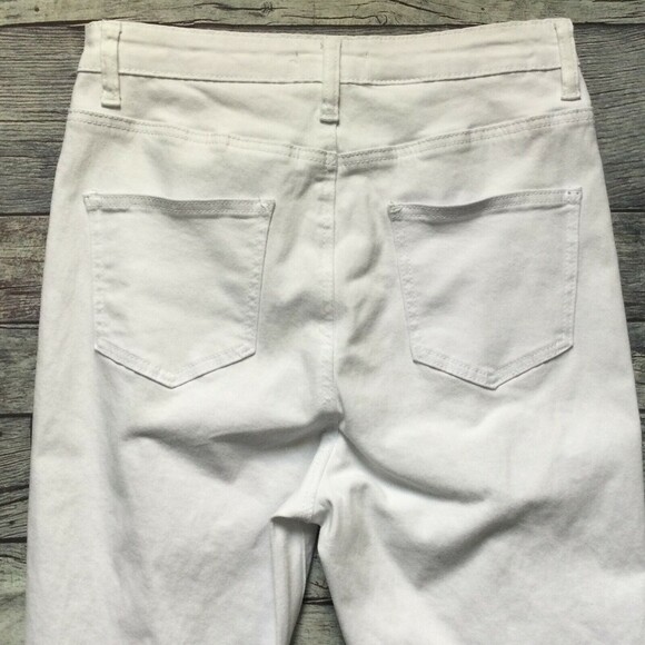 FASHION NOVA Womens Jeans sz 15 Junior White Distressed High Rise Skinny Stretch - Picture 8 of 10